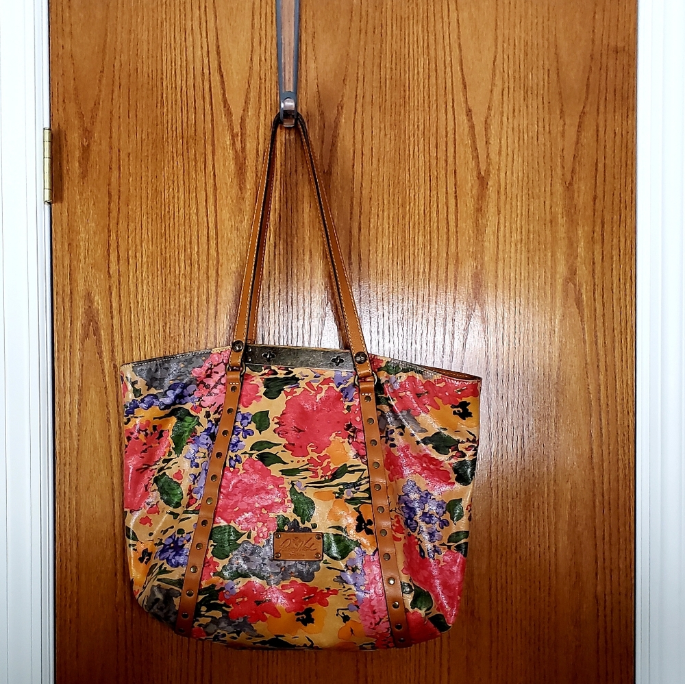 Patrica Nash Tooled X-Large Leather Tote FLORAL